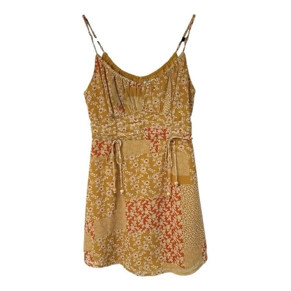 Hello Molly Yellow Bright Side Adjustable Spaghetti Straps Mini Dress Sz 6 - Picture 1 of 8